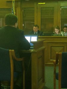 Senator Colbeck testifying before Senate Education Committee